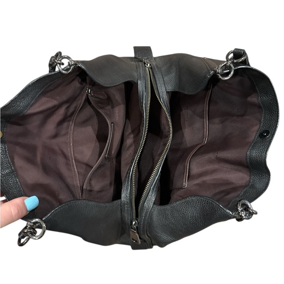 Coach Elegant Black Leather Tote Bag - Picture 6 of 7